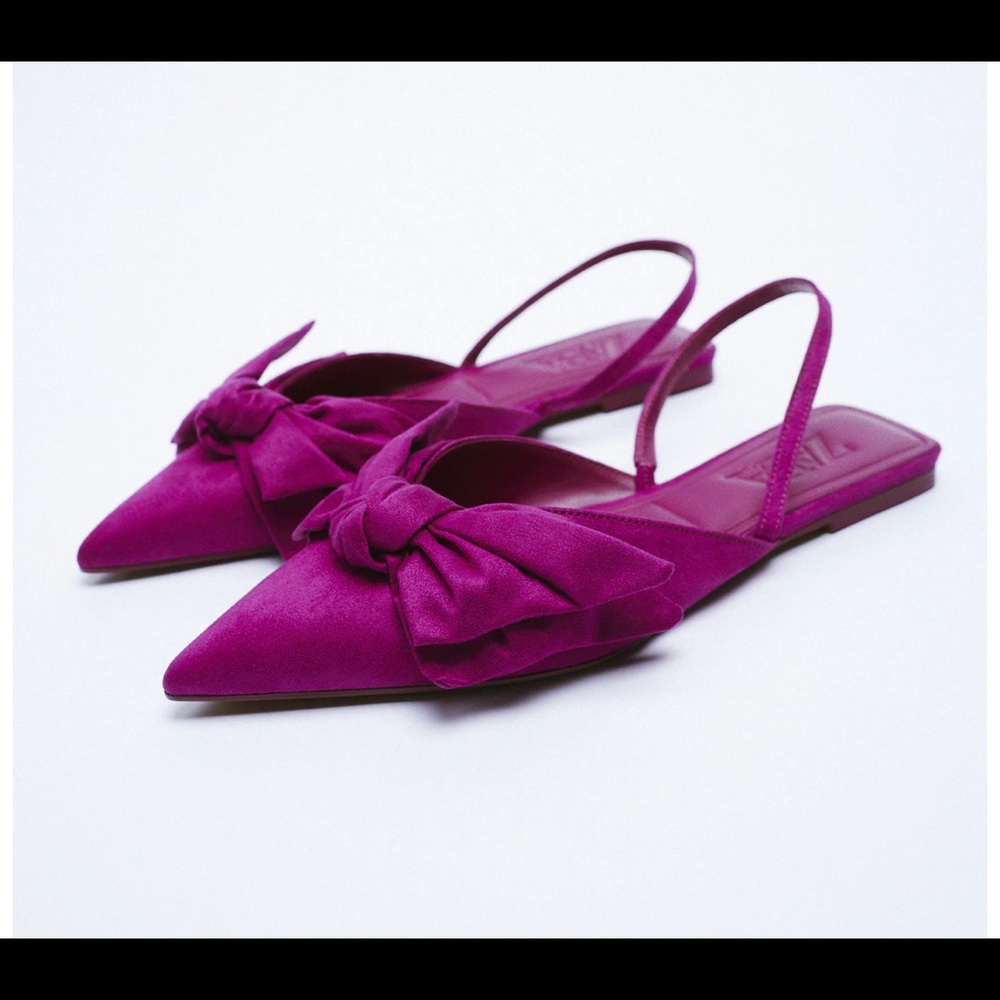 Zara fucsia sling back flats